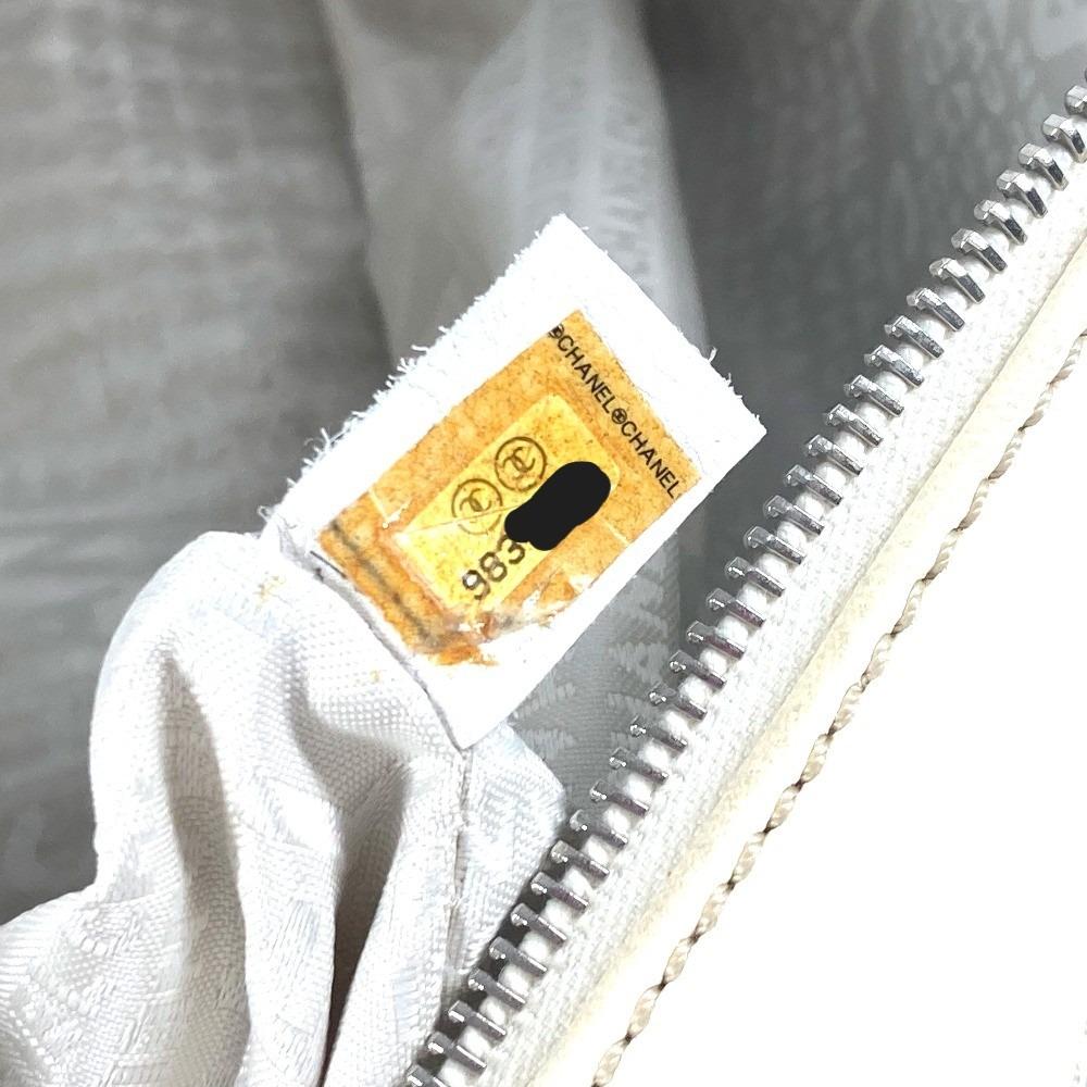 CHANEL CC CC Mark logo Tote Bag Shoulder Bag Hand Bag Leather/Canvas Beige/White