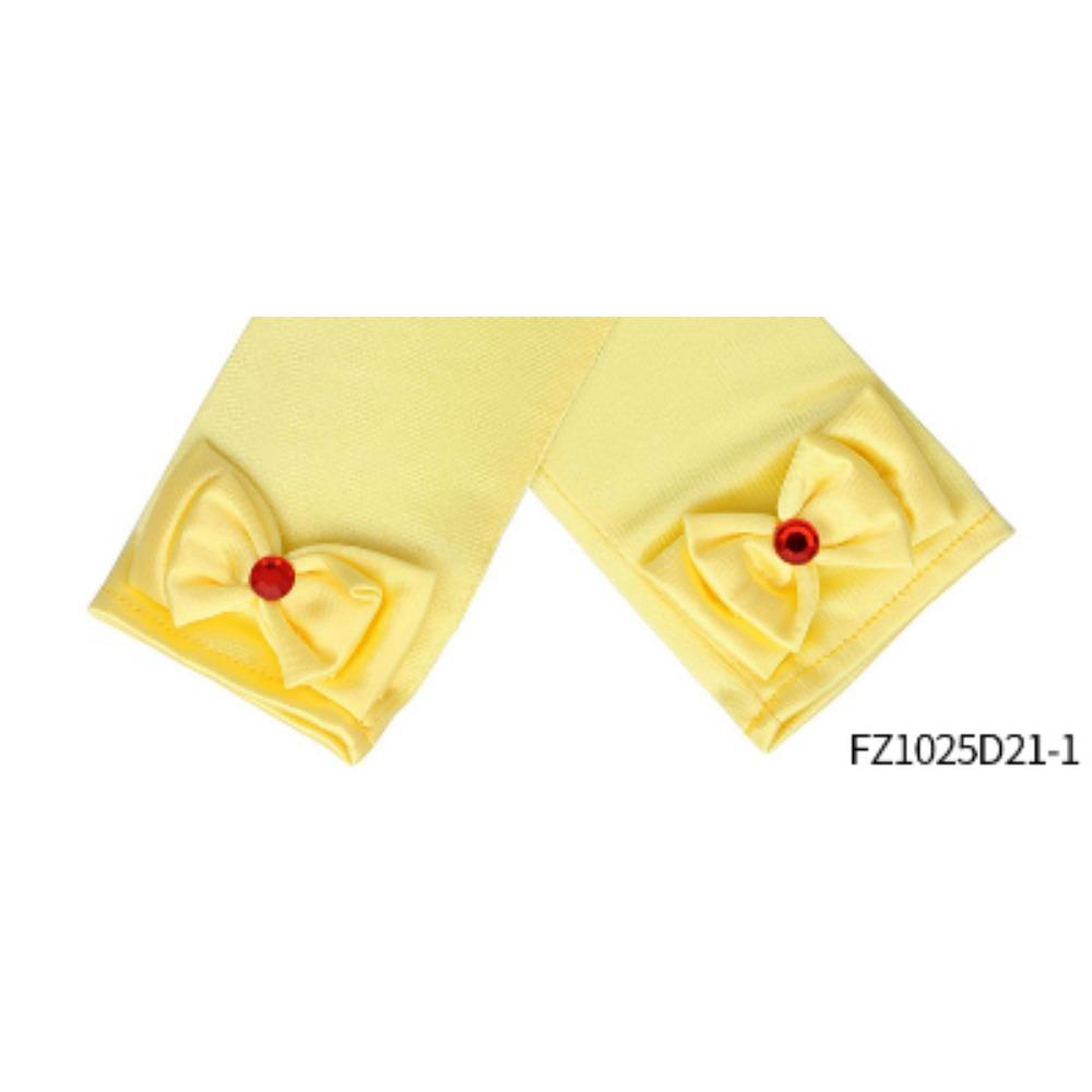 Accessori Principessa Autunno/Inverno Natale Guanti con Fiocchi Giallo Azzurro e Viola