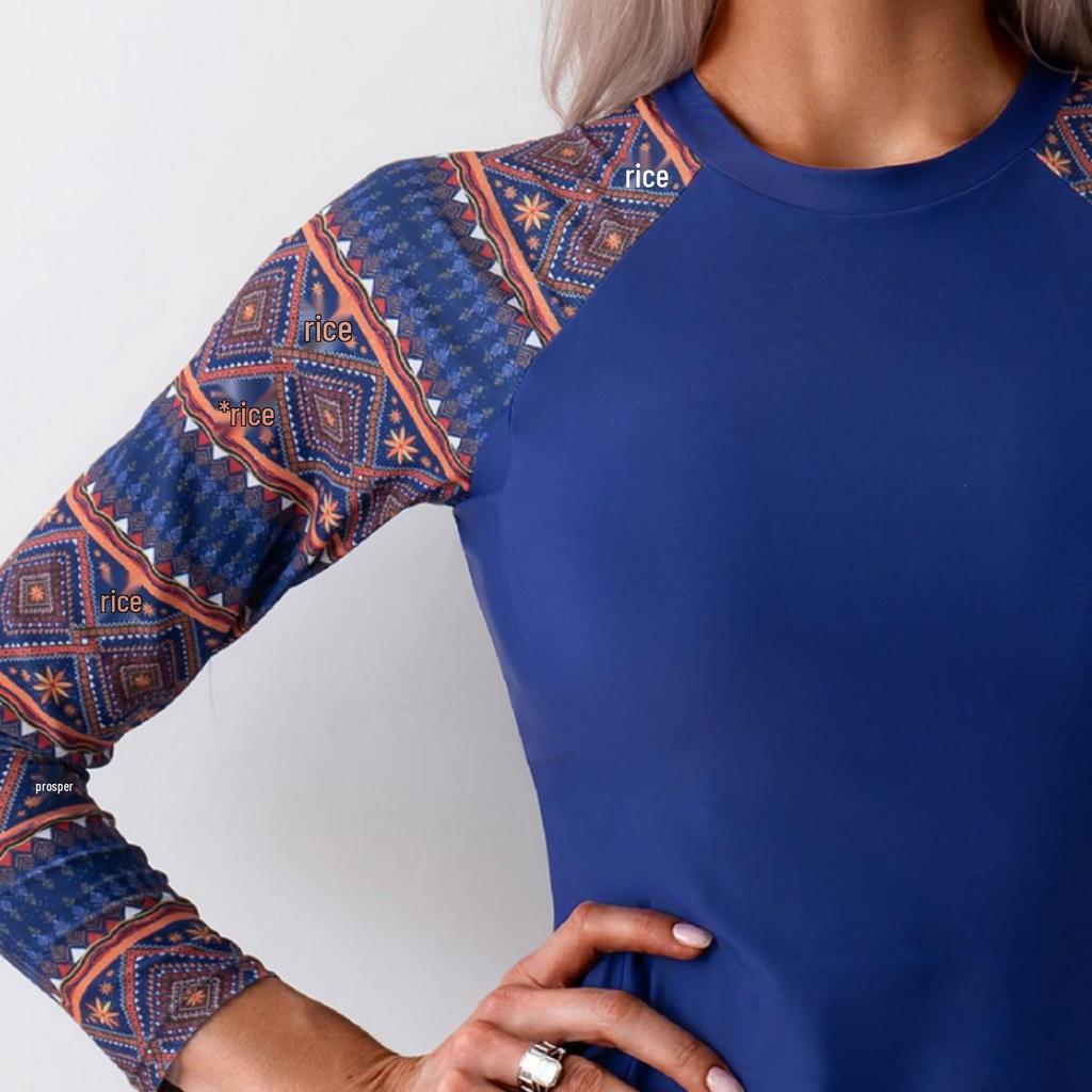 Ethnic Print Patchwork Tankini - Women's Two-Piece Swimsuit