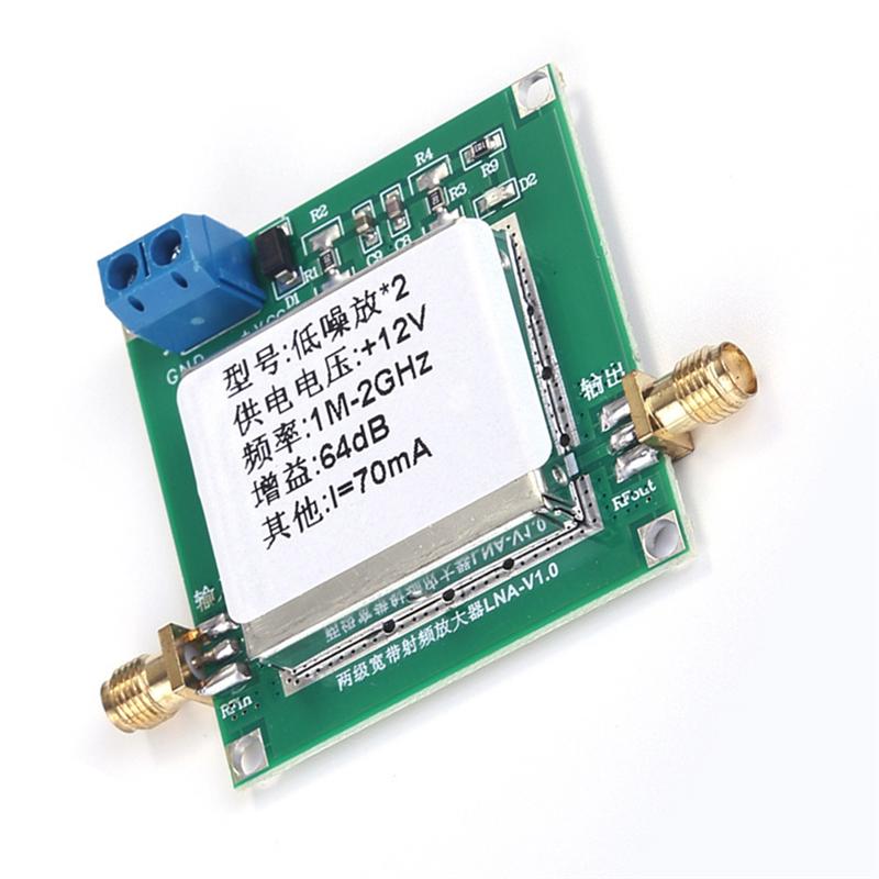 ABUO-Low Noise Amplifier LNA Module 1Mhz-2000Mhz 64Db High Gain 2Db Noise RF Broadband Amplifier