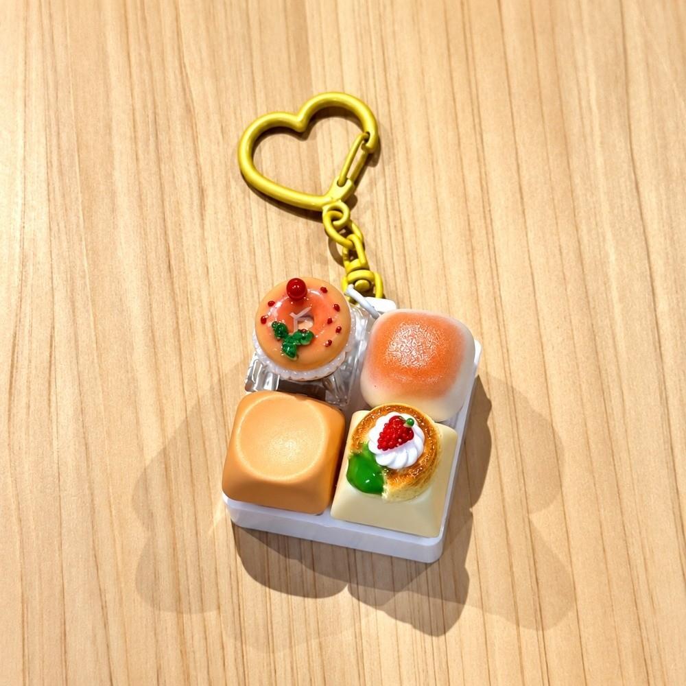 Simulated Keyboard Fidget Keychain Mini Keyboard Button Bag Pendant Bread Keycap Bag Charms Gifts