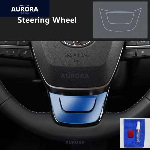 

For TOYOTA HIGHLANDER & KLUGER Car Interior Center Console Transparent TPU Protective Film Anti-scratch Repair Film For Steering Wheel