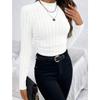 Camicette e camicie con scollo a maniche lunghe con stampa tinta unita primavera autunno moda casual da donna