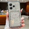 Gold Butterfly Print Card Bag Wallet Soft Case For Xiaomi Redmi Note 13 14 12 11 Pro 5G Note 14 13 14C 13C 4G Clear Phone Cover