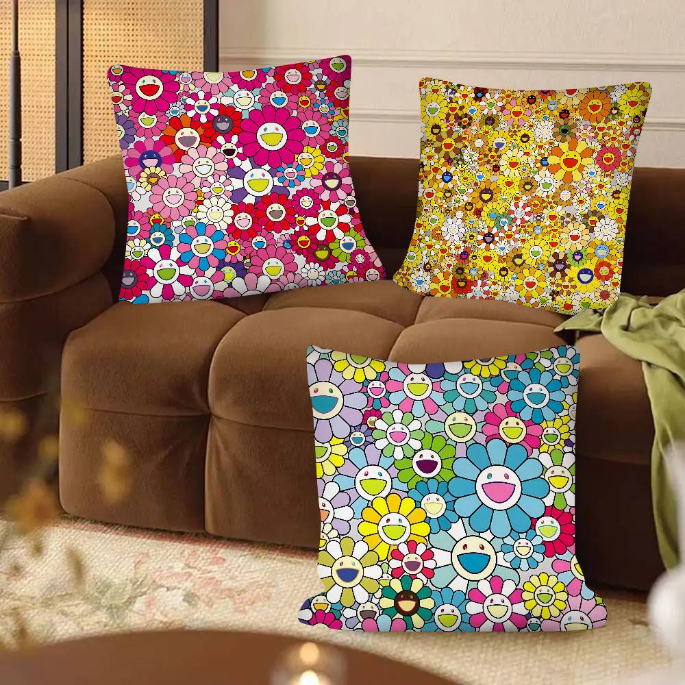 M Murakami Takashi A An Homage To Monopink 1960 Pillow Case Square Pillow Bedroom Sofa Leisure Comfort Cushion Car