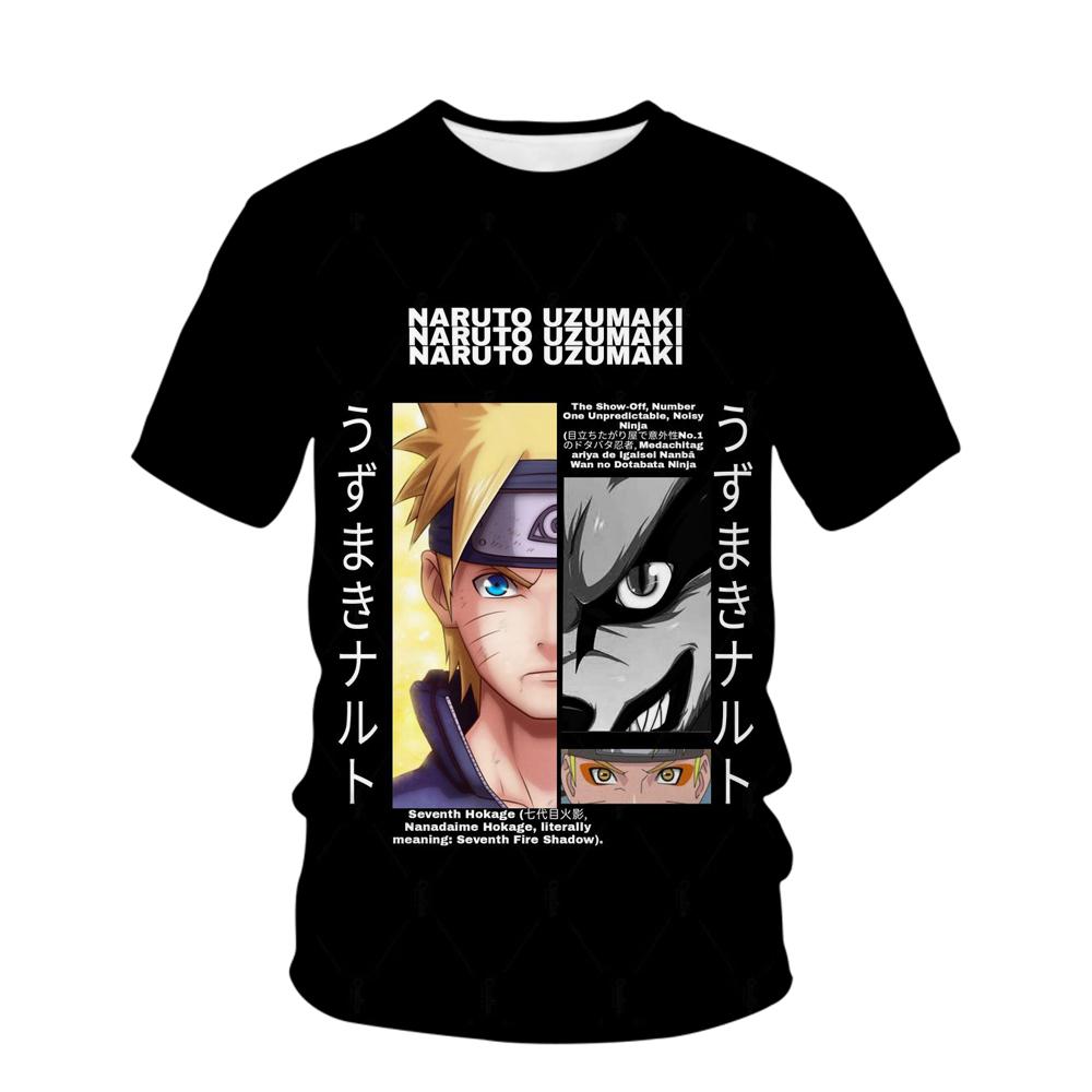 Japan Anime Men's T-shirt Kakashi Boys Girls T-shirt 3D Print Akatsuki Short Sleeve Oversized Men's T-shirt Naruto Mens Clothing