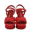 Salvatore Ferragamo Suede Platform Sandals Red Sonya