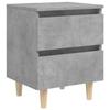 VidaXL Tables de chevet pieds en pin 2 pcs gris béton 40x35x50 cm 805860
