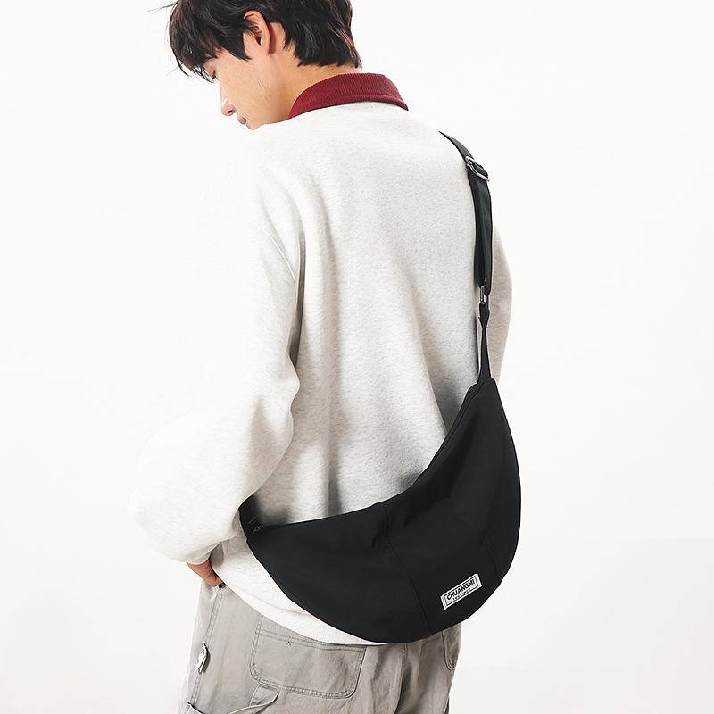 Versatile Dumpling Bag Female Personality Solid Color Messenger Bag Trendy Brand Commuter Shoulder Bag Light Mobile Phone Bag Male