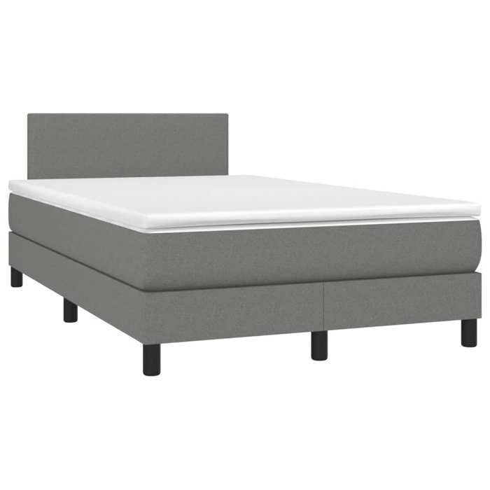 Maison Exclusive - Sommier à lattes de lit avec matelas Gris foncé 120x200cm Tissu