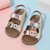 Children Cartoon Bear Open Toe Beach Sandals Girls Summer Cute Slippers with Magic Strap