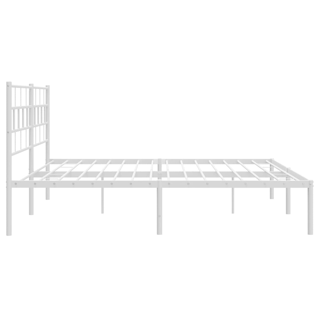Vidaxl Metalowa Rama Łóżka Z Wezgłowiem, Biała, 180X200 Cm