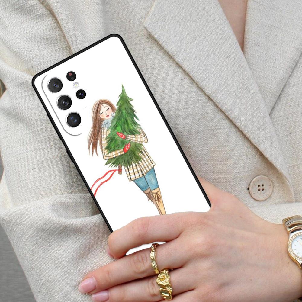 Christmas Girls Tree Gift Cell Phone Case for Samsung Galaxy S26 Ultra S25 S24 S23 S22 S21 S20 Note10 Cover