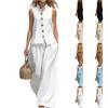 Women's Summer Set Fashion Casual V-neck Vest Pants Set Two-piece Set