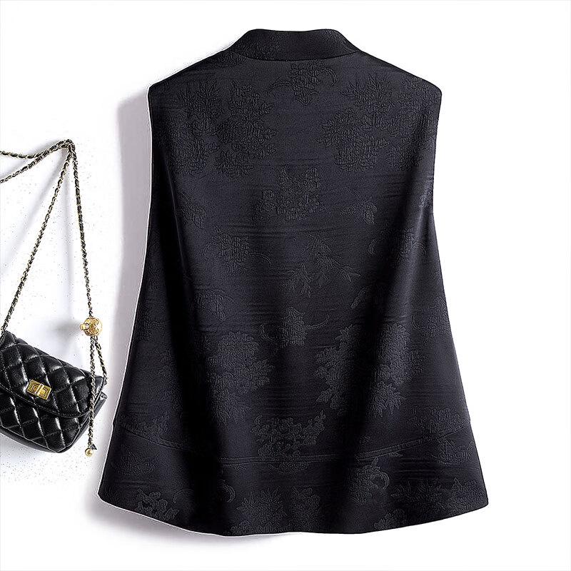 Sibaishie New Chinese Retro Stand Collar Layering Vest