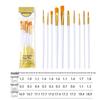 10-Piece Nylon Brush Set for Oil, Gouache, Watercolor, and Acrylic Painting