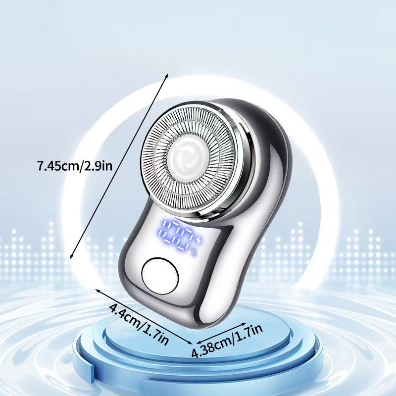 Tragbarer Mini-Bartrasierer für Männer Elektrischer LED-Display-Rasierer Reise Bartmesser Körperhaartrimmer Entferner