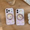 Kawaii Sweet Pink Cartoon Girl Print Phone Case for iPhone 17 16 Pro 15 16 17 Pro Max  Cute Shockproof Case with Magnetic Holder