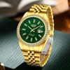 LIGE Men's Elegant Quartz Watch with Large Diamond-Inlaid Dial