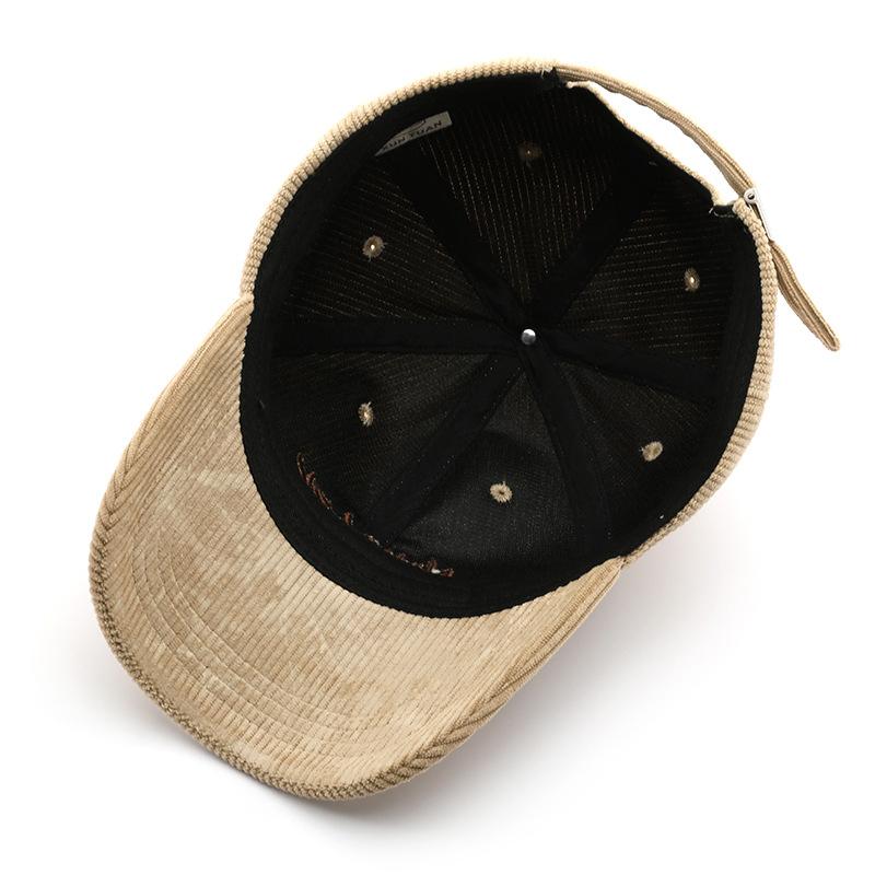 Personalized Female Retro Soft Top Corduroy Letter Embroidered Cap Outdoor Men's Sunscreen Baseball Cap