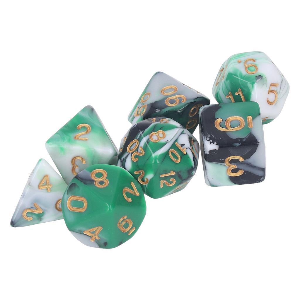 7pcs Acrylic Role Playing Game Dice Men Women Portable Exquisite Polyhedral Dice Set for Bar Holiday Party
