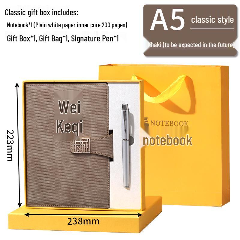 A5 Custom Strap Diary Notebook with Logo in Gift Box