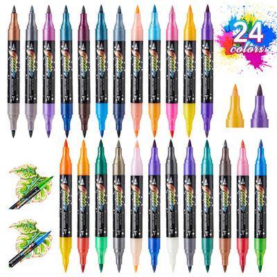 Dual Tip Glitter Brush Markers Vibrant Colors Glitter Art Markers for Doodling Card Making Adult DIY Crafts Art Supplies