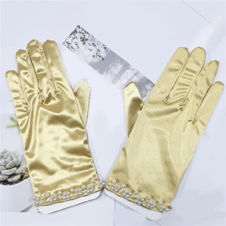 Evening Galas Short Gloves Lady Stage Performances Wrist Length Wedding Gloves