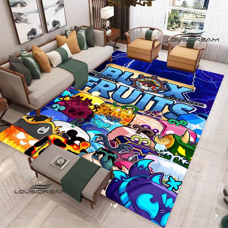 3D game B-blox fruits printed carpet Non-slip carpet outdoor carpets area rug Home bedroom decor rug for bedroom birthday gift