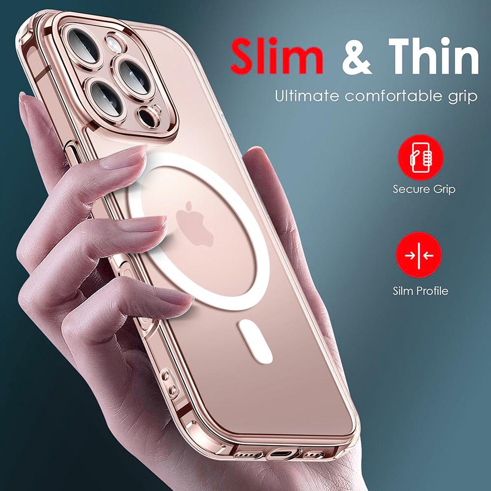 

Магнітний чохол Magsafe для iPhone 17Air 16E 16 E 15 14 13 12 Pro Max Plus Гібридна жорстка кришка Захист камери Прозорий м який корпус iPhone 15 Pro Max