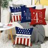 New American Flag Letters Independence Day Cushion Sofa Office Printed Linen Pillow Cover Cushion Cover