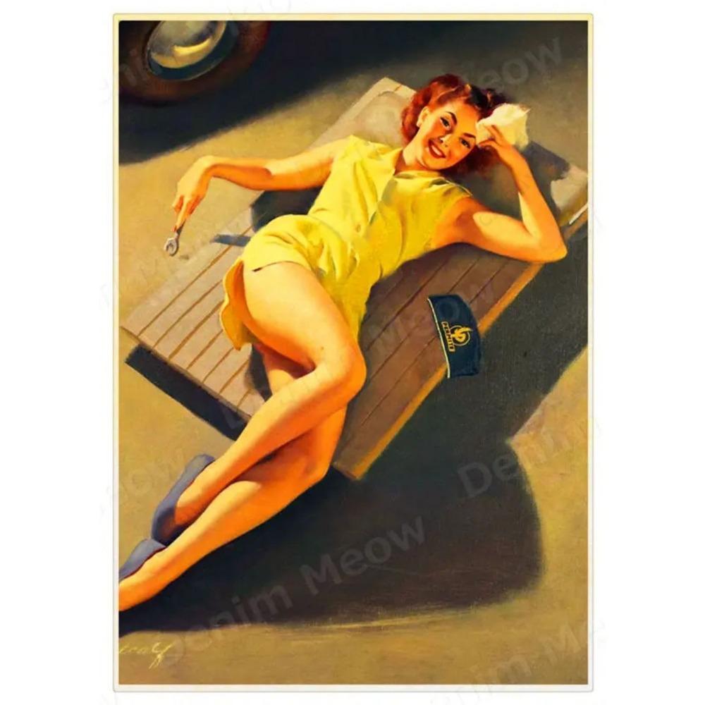 

алюминиевая табличка Сексуальная девушка, картина на стене , металл, 20х30 см