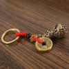 Brass Two-color Primary Color Hollow Pisces Gourd Key Car Pendant Pendant Ring Stall Explosion Unisex