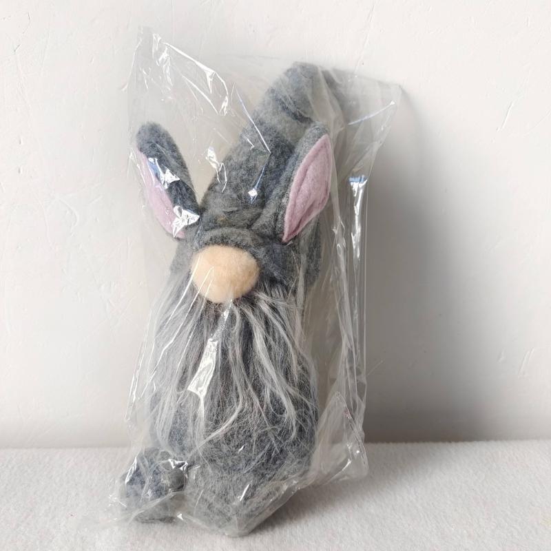 2pcs Easter Gnome Plushes Rabbit Standing Doll Swedish Tomtes Dwarfs Ornaments for Kitchen Tiered Tray Decorations