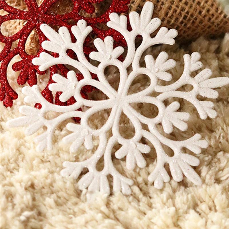 Packung mit 40 Glitzer-Schneeflocken-Weihnachtsdekorationen Weihnachtsbaum Hängedekoration Atmosphäre Charme Heimdekoration Geschenke
