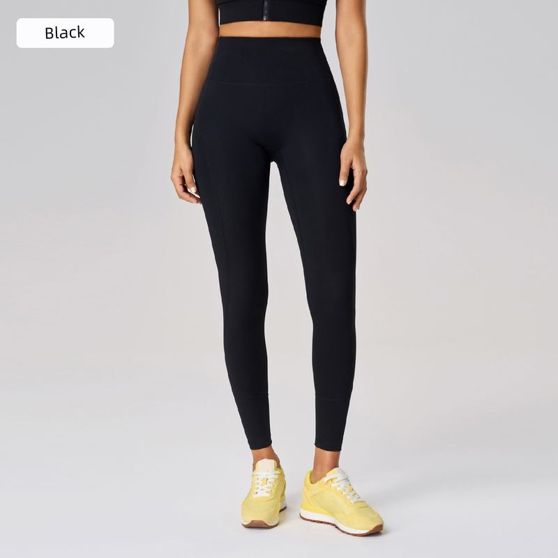 Lu Same Style No Embarrassment Line Fitness Pants Women's Summer Thin High Waist Hip Raise Fitness Pants Back Waist Pocket Yoga Ninth Pants