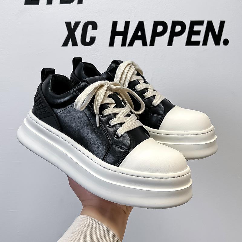 American black and white small fat Ding board shoes men's and women's trendy brand niche thick sole heightening big head bread shoes couple 66027-A