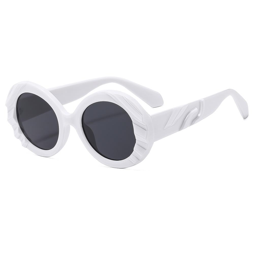 Circular Large Frame Sunglasses New Splicing Sunglasses Fashionable and High-end Women's Sunglasses
