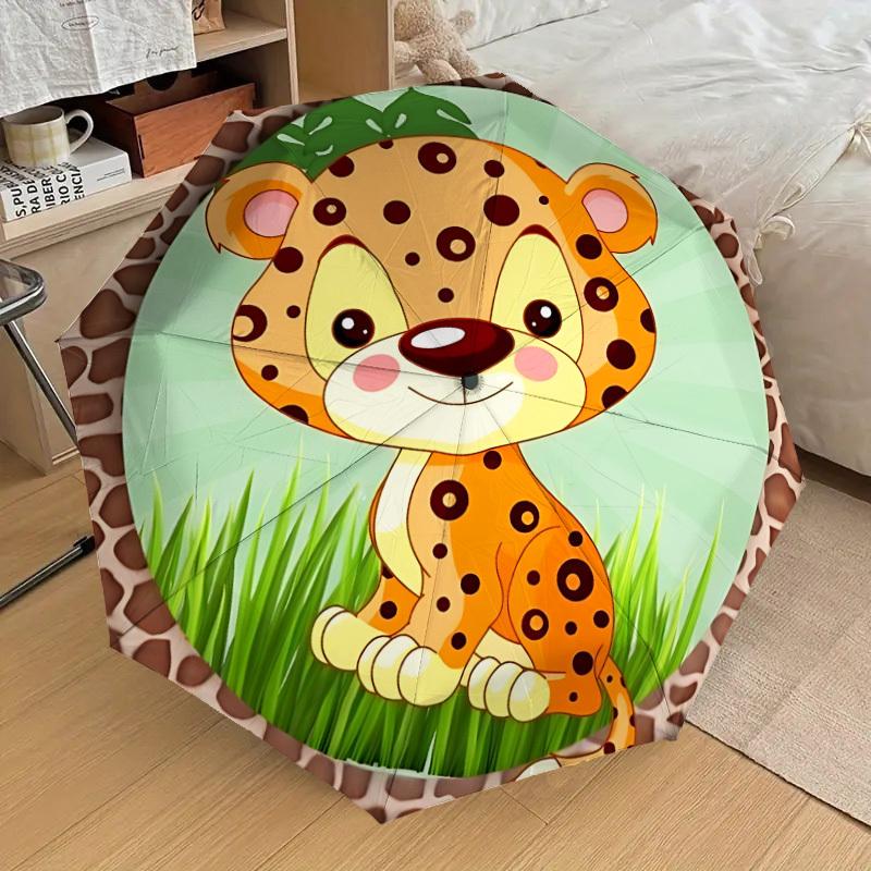 

1pc Cheetah Print Automatic Folding Umbrella, 8 Ribs Iron Frame, Suitable for Outdoor Travel and Daily Use yy251120252
