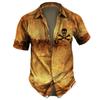 Schädel Herren Sommer Freizeithemden Hawaiianischer Kragen Streetwear Vintage Für die Straße Kurzarm Oberteil Party Urlaub Wansheng Festival