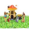 6pcs Resin Fairy Garden Statue Cute Miniatures Figurine Sculpture Mushroom House Set  Christmas