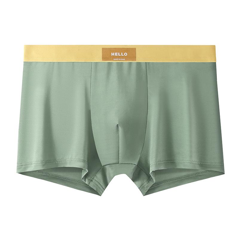 Men s Summer Thin Ice Silk Without Trace Antibacterial Breathable Teenager Boxers XL