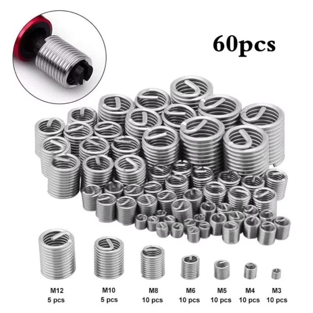 Stainless Steel Wire Thread Insert Durable Screw Sleeve Threaded Insert  Hardware Repair