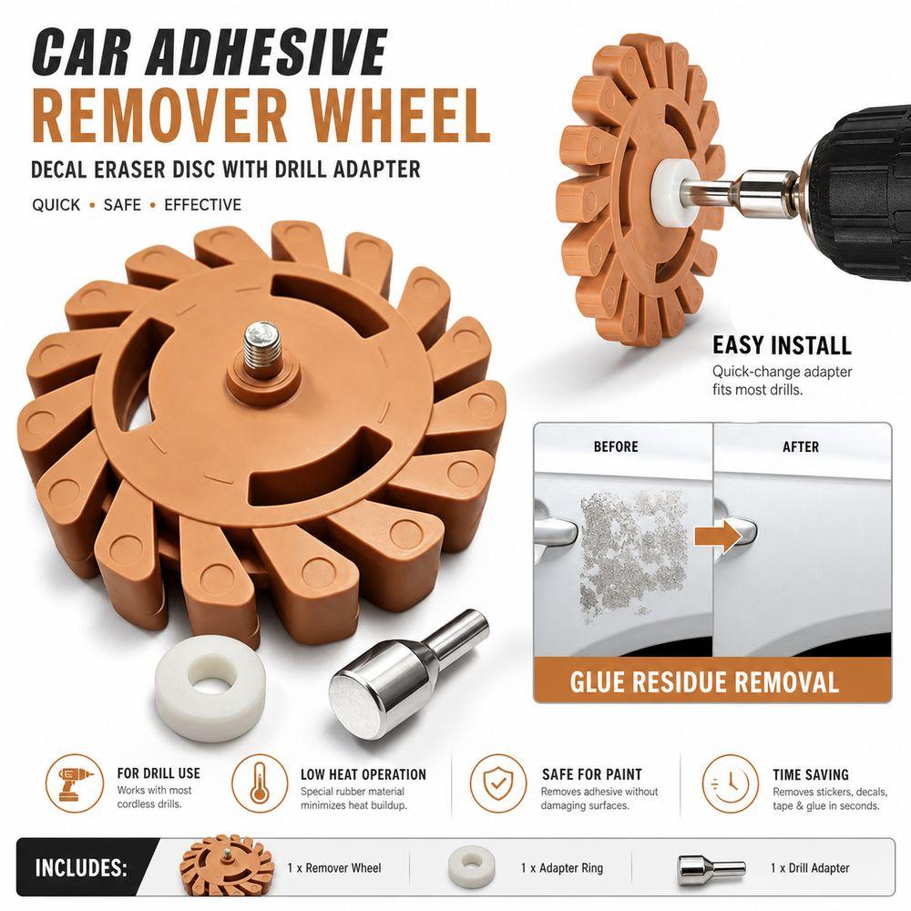 Rubber Eraser Wheel Decal Eraser Wheel 20mm Glue Remover Disc New Sticker Remover Wheel Car Repair