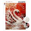 This Pearl Painting Kit Features 5D White Swan Pearls and a Mosaic Art Style. Designed for Home Wall Decoration.