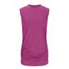 Women's Knitted Plus Size Sleeveless Round Neck Tank Top - Slim Fit with Side Pleats