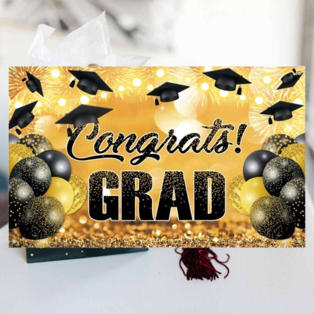 Congrats Grad Graduation Season Background Bachelor Hat Happy Graduation Banner  Photo Booth