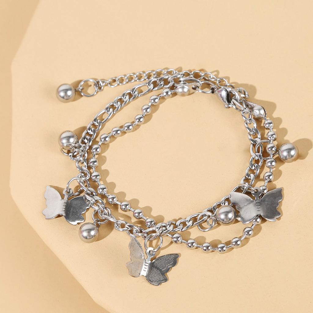 1PC Women's Fashion Trend Multi Layered Steel Ball Bean Love Bracelet Travel, Date, Banquet, Party, Festival Dressing Gifts-2061