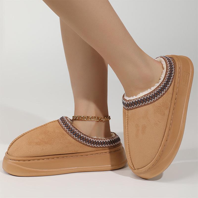 Winter bag and indoor thick-bottomed home fleece cotton slippers women's outer wear autumn and winter