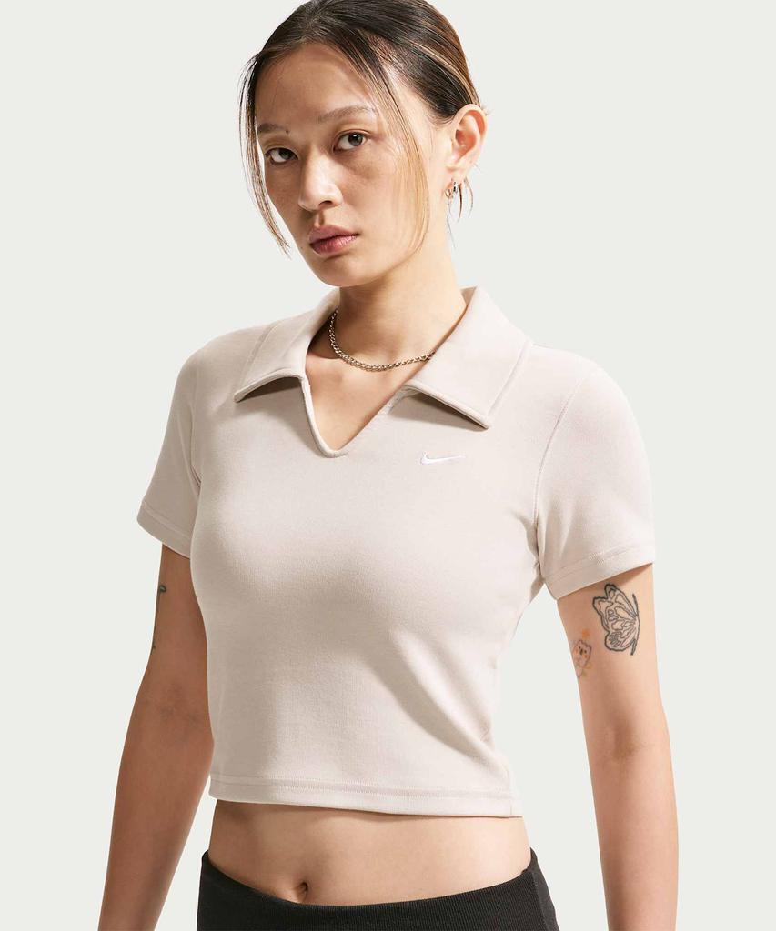NIKE Sportswear Tight Crop Polo W - Cream Ii:White / Io2730-236